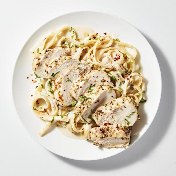 Truffled Fettuccine Alfredo with Grilled Chicken &amp; Parmesan Cheese